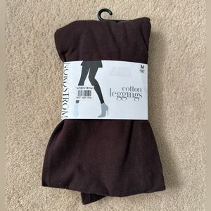 New Nordstrom leggings pant tights chocolate brown footless stockings medium
